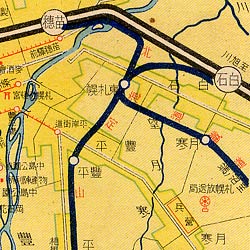 r2【札幌軌道】路線図 昭和10年頃 北海道 石狩 茨戸案内 [鳥瞰図