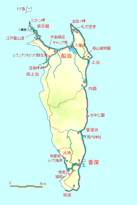 礼文島の地図